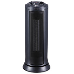 Mini Tower Ceramic Heater, 7 3/8&quot;w x 7 3/8&quot;d x 17 3/8&quot;h,