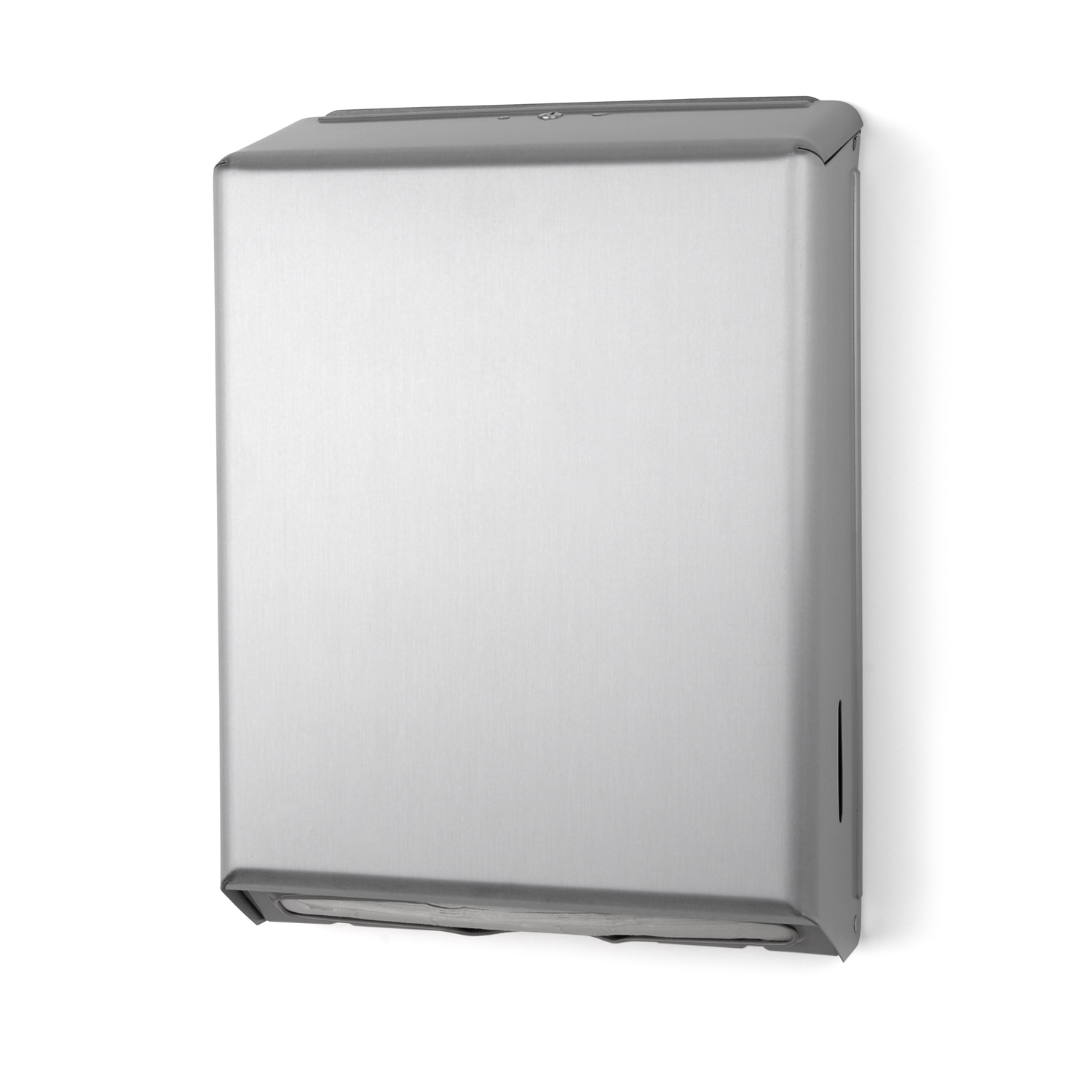 Multi-Fold/C-Fold Towel
stainless
Dispenser
durable steel with a side
window to view paper supply.
Provides easy towel removal
and reduces multiple
dispensing. 