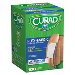 CURAD Flex Fabric Bandages,  Assorted Sizes, 100 per Box