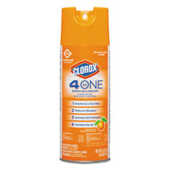 CLOROX 4-in-One Disinf-ectant  and Sanitizer, Citrus, 14 oz 