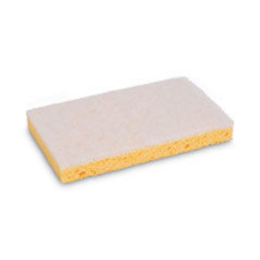 Picture of Scrubbing Sponge    Light Duty    3.6 X 6.1    0.7" Thick    Yellow/White    Individually Wrapped    20/Carton