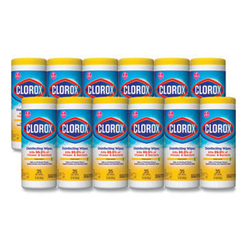Disinfecting Wipes    7 X 8    Crisp Lemon    35/Canister    12/Carton