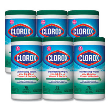 Disinfecting Wipes    Fresh Scent    7 X 8    White    75/Canister    6 Canisters/Carton
