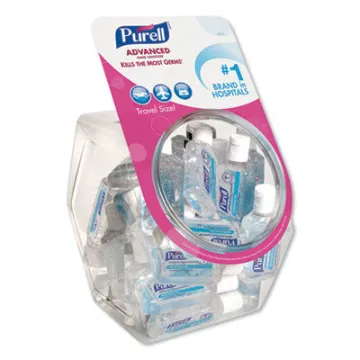 Advanced Refreshing Gel Hand Sanitizer    Clean Scent    1 Oz Flip-Cap Bottle With Display Bowl    36/Bowl