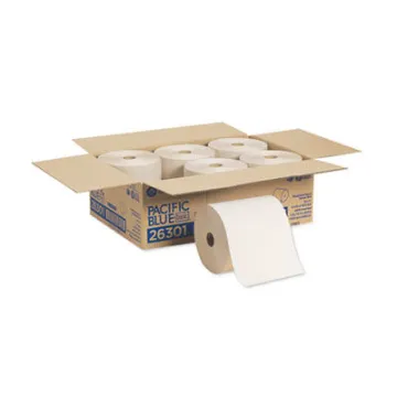 Pacific Blue Basic Nonperforated Paper Towels    7 7/8 X 800 Ft    Brown    6 Rolls/Ct