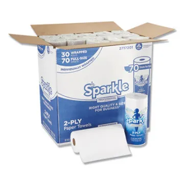 Sparkle Ps Premium Perforated Paper Kitchen Towel Roll    2-Ply    11X8 4/5    White   70 Sheets   30 Rolls/Ct