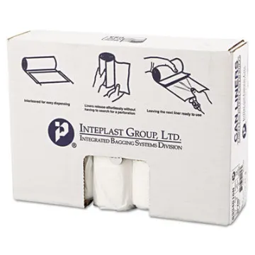 High-Density Interleaved Commercial Can Liners    33 Gal    16 Microns    33" X 40"    Clear    250/Carton