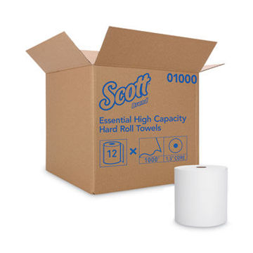 Essential High Capacity Hard Roll Towel    1.5" Core 8 X 1000Ft    White   12 Rolls/Ct