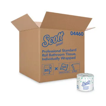 Essential Standard Roll Bathroom Tissue    Septic Safe    2-Ply    White    550 Sheets/Roll    80/Carton