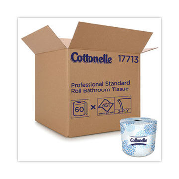 Cottonelle  Professional Bathroom Tissue 4.09" x 4", Sheet, 2-Ply, 451 Sheets/Roll, 60 Rolls/CS