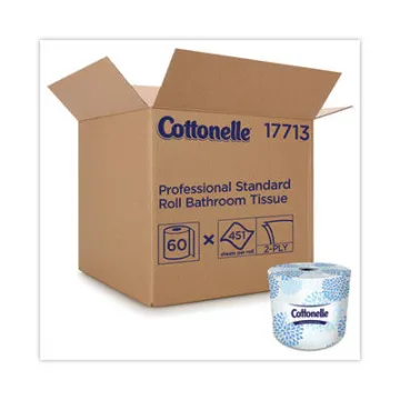 Cottonelle  Professional Bathroom Tissue 4.09" x 4", Sheet, 2-Ply, 451 Sheets/Roll, 60 Rolls/CS