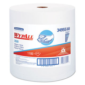 X60 Cloths    Jumbo Roll    White    12 1/2 X 13 2/5    1100 Towels/Roll