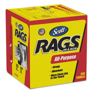 Rags In A Box    Pop-Up Box    10 X 12    White    200/Box    8 Boxes Per Carton