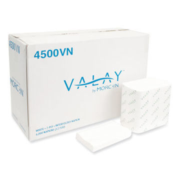 Valay Interfolded Napkins  2-Ply  6.5 X 8.25 White  500/Pack 12 Packs/Carton