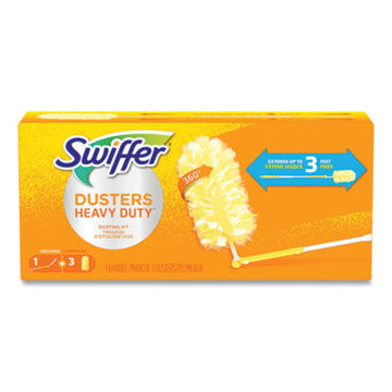 Heavy Duty Dusters    Plastic Handle Extends To 3 Ft    1 Handle And 3 Dusters/Kit    6 Kits/Carton