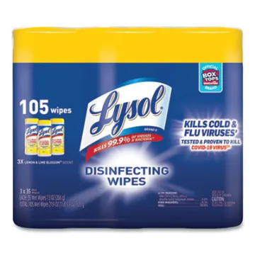 Disinfecting Wipes    7 X 7.25    Lemon And Lime Blossom    35 Wipes/Canister    3 Canisters/Pack    4 Packs/Carton