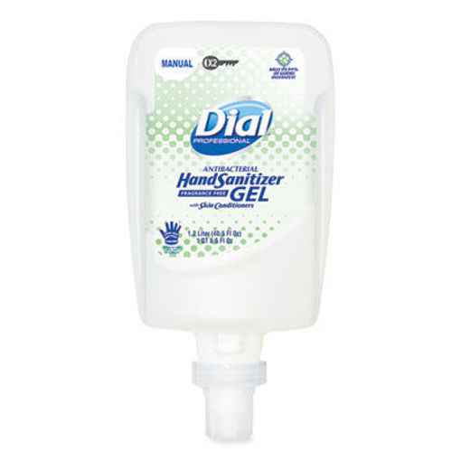 Picture of "Dial Antibacterial Gel Hand Sanitizer Refill For Fit X2 Manual Dispenser, Fragrance Free"