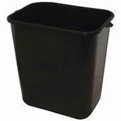 Picture of Pinch'M 28 Qt Rect Wastebasket - Black