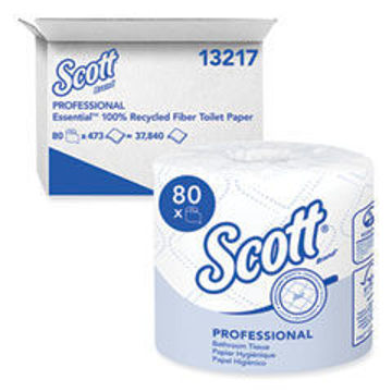 Picture of Essential 100% Recycled Fiber Srb Bathroom Tissue    Septic Safe    2-Ply    White    506 Sheets/Roll    80 Rolls/Carton