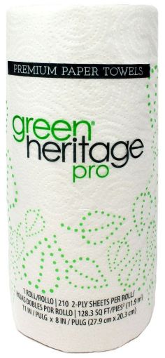 Picture of Green Heritage® 11" x 8" Sheet, 2-Ply, 85 Sheets, Kitchen Towel Roll (30 per Case)