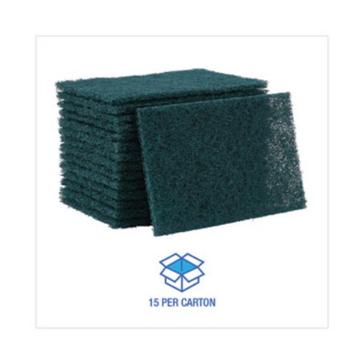 Picture of Heavy-Duty Scour Pad    Green    6 X 9    15/Carton