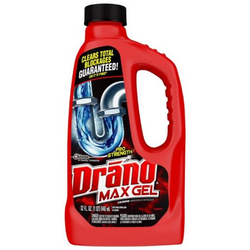 Picture of Drano Max Gel Clog Remover 32 Fl Oz Capped Bottle, Natural, Gel, (12 per Case)