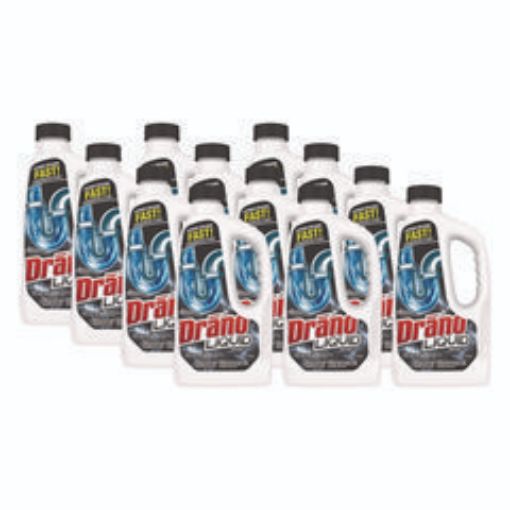 Picture of Drano Liquid Drain Cleaner, 32 oz Safety Cap Bottle, 12/Carton