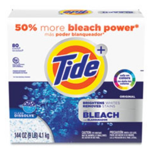 Picture of Laundry Detergent With Bleach    Tide Original Scent    Powder    144 Oz Box