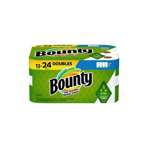 Picture of Bounty PG-61302 Select-A-Size Kitchen Roll Paper Towels, 2-Ply, 5.9 X 11, White, 90 Sheets/Double Roll, 12 Rolls/Carton