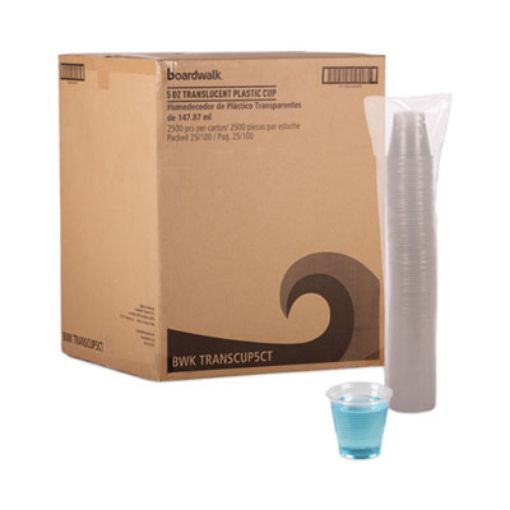 Picture of Translucent Plastic Cold Cups    5 Oz    Polypropylene    25 Cups/Sleeve    100 Sleeves/Carton