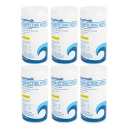 Picture of Disinfecting Wipes    8 X 7    Lemon Scent    75/Canister    6 Canisters/Carton