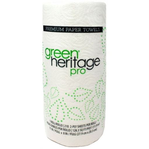 Picture of Kitchen Towel Roll Green Heritage® 11" x 8" Sheet, 2-Ply, 85 Sheets, (30 per Case)